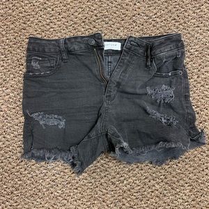 Black cutoff jean shorts